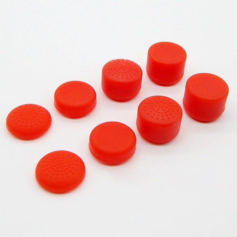 Ambertown Pack of 8 pcs Analog Controller Gamepad Raised Antislip Thumb Stick Grips Thumbsticks Joystick Cap Cover for PS5, PS4, PS3, Switch Pro, Xbox one, Xbox 360, Wii U, PS2 Controller (Red) - Image 2